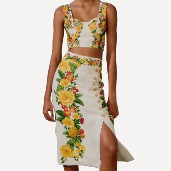 FARM Rio Dresses & Skirts - FARM Rio Off-White Picnic Flowers Skirt M